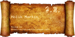Holik Martin névjegykártya